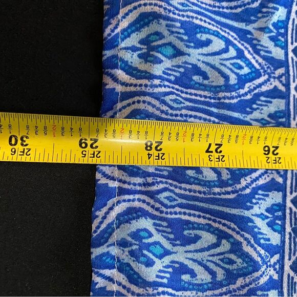 Boho L Blue Tunic Blouse AOP Bohemian Hippie Colorful Bright Bold Phoebe UB-31 - Picture 7 of 8